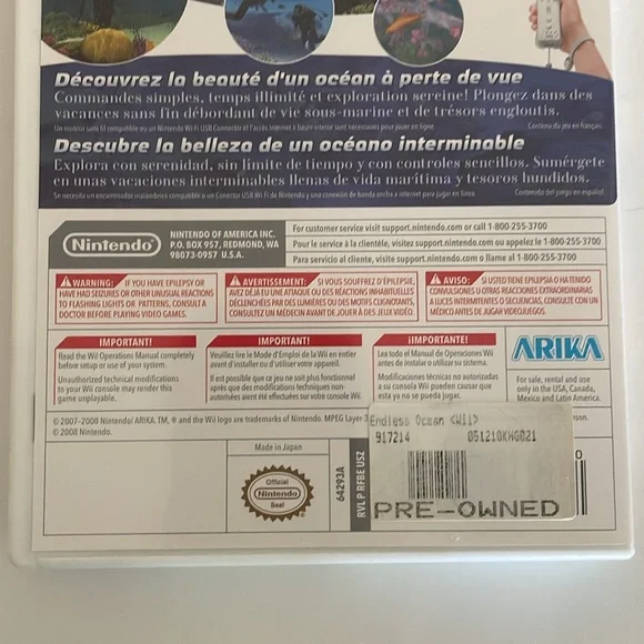 Nintendo Wii Endless Ocean Pre-owned Video Game - Picture 6 of 11